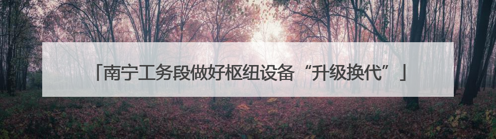 南宁工务段做好枢纽设备“升级换代”