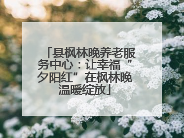 县枫林晚养老服务中心：让幸福“夕阳红”在枫林晚温暖绽放