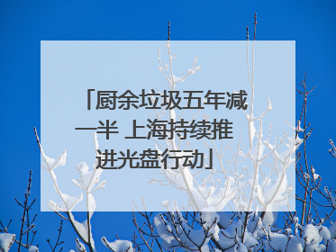 厨余垃圾五年减一半 上海持续推进光盘行动