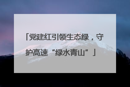 党建红引领生态绿，守护高速“绿水青山”