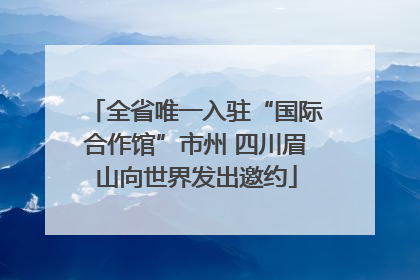 全省唯一入驻“国际合作馆”市州 四川眉山向世界发出邀约