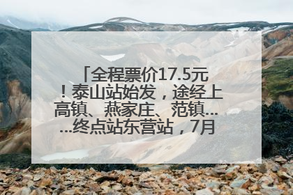 全程票价17.5元！泰山站始发，途经上高镇、燕家庄、范镇……终点站东营站，7月1日开通！