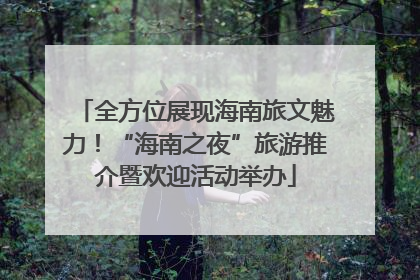 全方位展现海南旅文魅力！“海南之夜”旅游推介暨欢迎活动举办