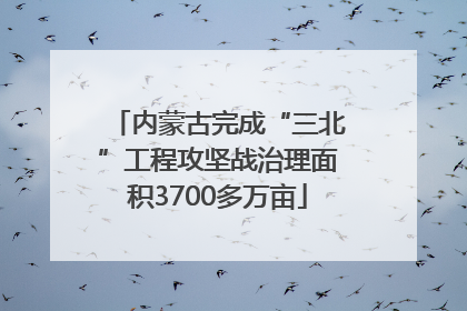 内蒙古完成“三北”工程攻坚战治理面积3700多万亩