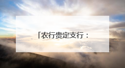 农行贵定支行：提升普惠金融 助力乡村振兴