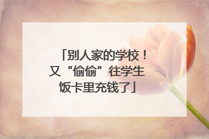 别人家的学校！又“偷偷”往学生饭卡里充钱了