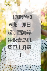 加密至36班！即日起，西海岸往返青岛机场巴士升级