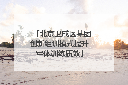 北京卫戍区某团创新组训模式提升军体训练质效