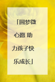 圆梦微心愿 助力孩子快乐成长