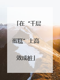 在“千层蛋糕”上高效成桩
