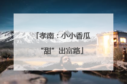 孝南：小小香瓜 “甜”出富路