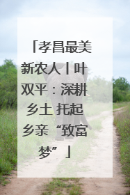 孝昌最美新农人丨叶双平：深耕乡土 托起乡亲“致富梦”