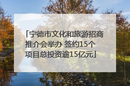 宁德市文化和旅游招商推介会举办 签约15个项目总投资逾15亿元