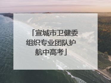 宣城市卫健委组织专业团队护航中高考