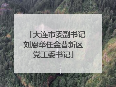 大连市委副书记刘恩举任金普新区党工委书记