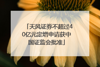 天风证券不超过40亿元定增申请获中国证监会批准