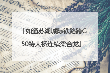 如通苏湖城际铁路跨G50特大桥连续梁合龙