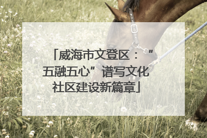 威海市文登区：“五融五心”谱写文化社区建设新篇章