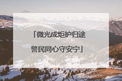 微光成炬护归途 警民同心守安宁