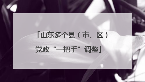 山东多个县（市、区）党政“一把手”调整