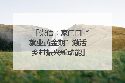 崇信：家门口“就业黄金期”激活乡村振兴新动能
