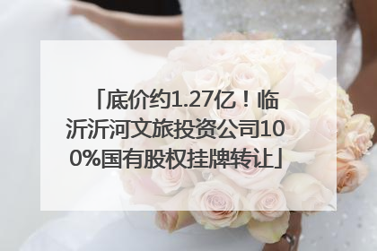 底价约1.27亿！临沂沂河文旅投资公司100%国有股权挂牌转让