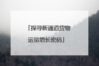 探寻新通道货物运量增长密码