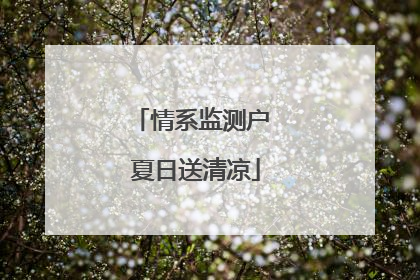 情系监测户 夏日送清凉