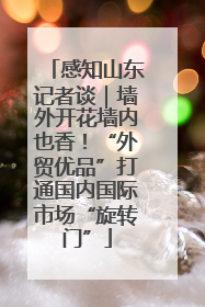 感知山东记者谈｜墙外开花墙内也香！“外贸优品”打通国内国际市场“旋转门”