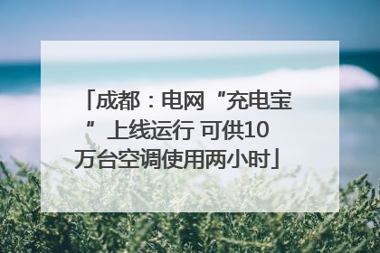 成都：电网“充电宝”上线运行 可供10万台空调使用两小时
