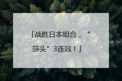 战胜日本组合，“莎头”3连冠！