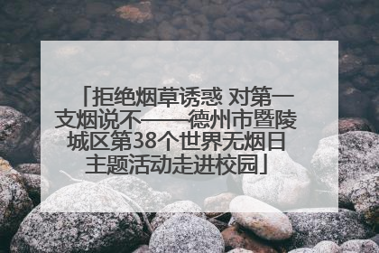 拒绝烟草诱惑 对第一支烟说不——德州市暨陵城区第38个世界无烟日主题活动走进校园