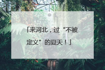 来河北，过“不被定义”的夏天！