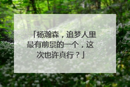 杨瀚森，追梦人里最有前景的一个，这次也许真行？