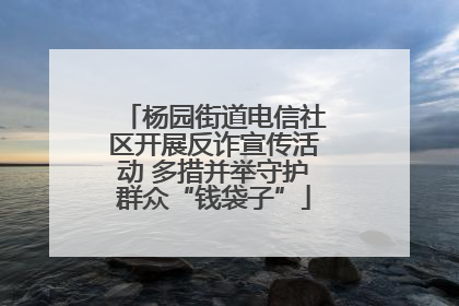 杨园街道电信社区开展反诈宣传活动 多措并举守护群众“钱袋子”