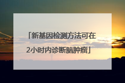 新基因检测方法可在2小时内诊断脑肿瘤