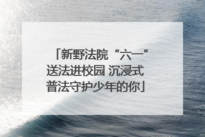 新野法院“六一”送法进校园 沉浸式普法守护少年的你