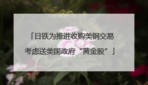 日铁为推进收购美钢交易 考虑送美国政府“黄金股”