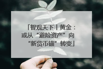 智观天下丨黄金：或从“避险资产”向“新货币锚”转变