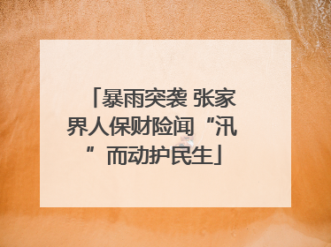 暴雨突袭 张家界人保财险闻“汛”而动护民生