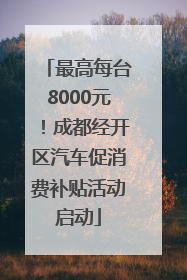 最高每台8000元！成都经开区汽车促消费补贴活动启动