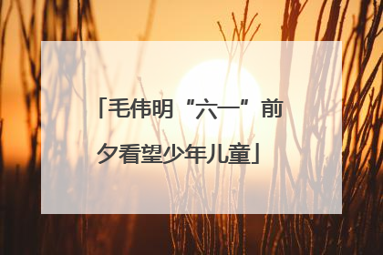 毛伟明“六一”前夕看望少年儿童