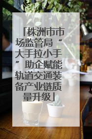 株洲市市场监管局“大手拉小手”助企赋能轨道交通装备产业链质量升级