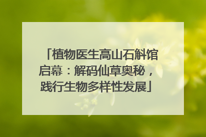 植物医生高山石斛馆启幕：解码仙草奥秘，践行生物多样性发展