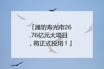 潍坊寿光市26.76亿元大项目，将正式投用！