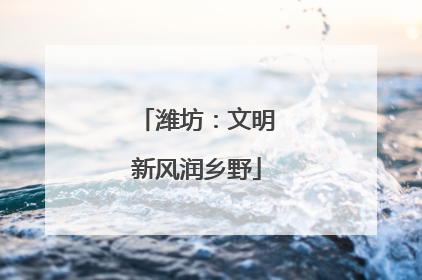 潍坊：文明新风润乡野