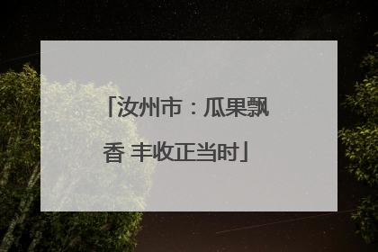 汝州市：瓜果飘香 丰收正当时