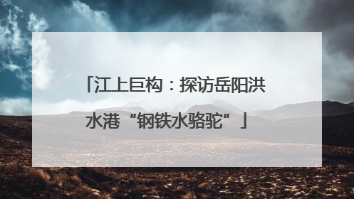 江上巨构：探访岳阳洪水港“钢铁水骆驼”