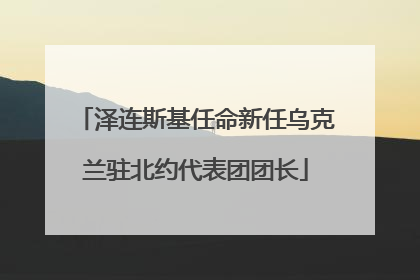 泽连斯基任命新任乌克兰驻北约代表团团长