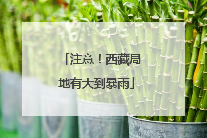 注意！西藏局地有大到暴雨